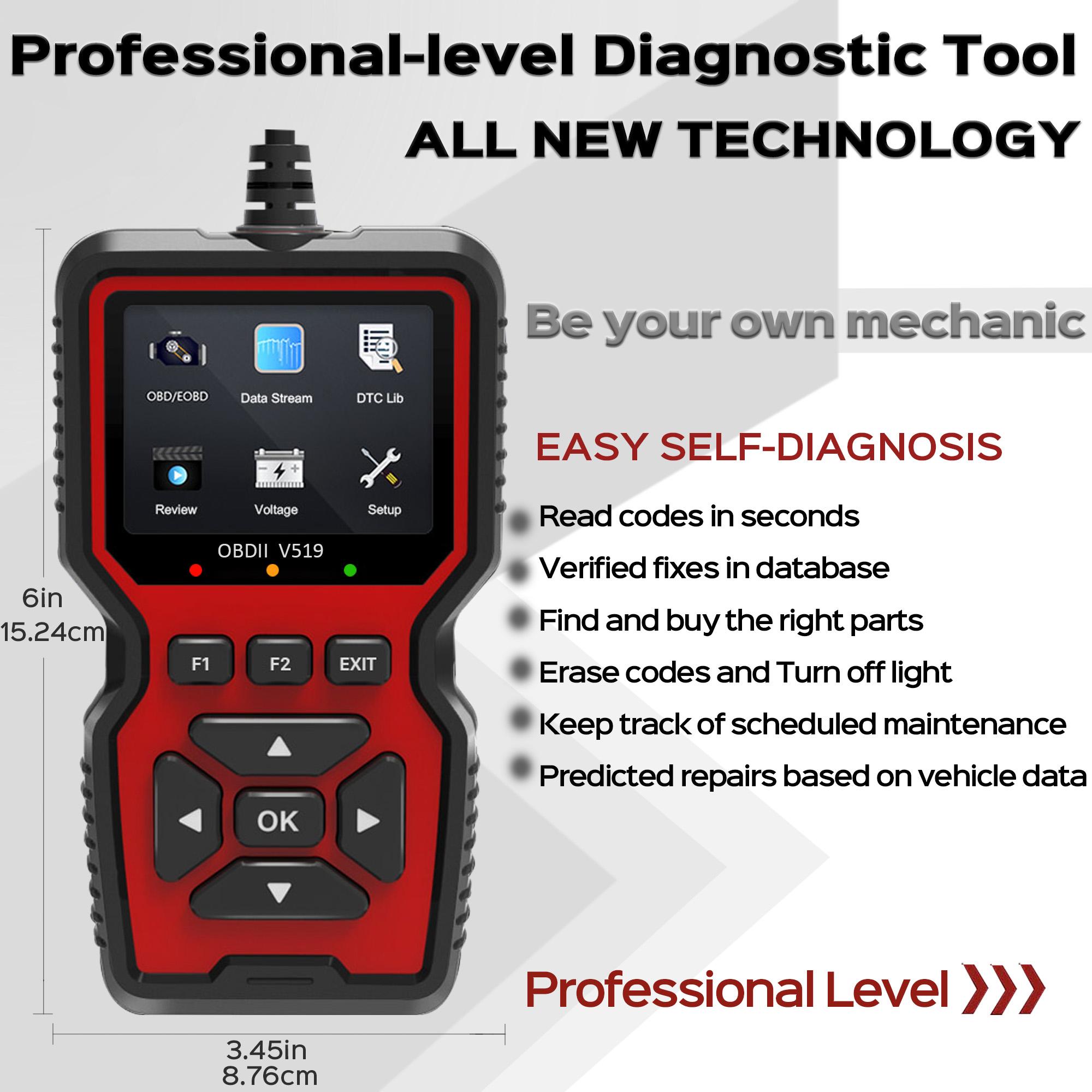 Obd2 Scanner - Professional V519 OBD2 Scanner Diagnostic Tool
