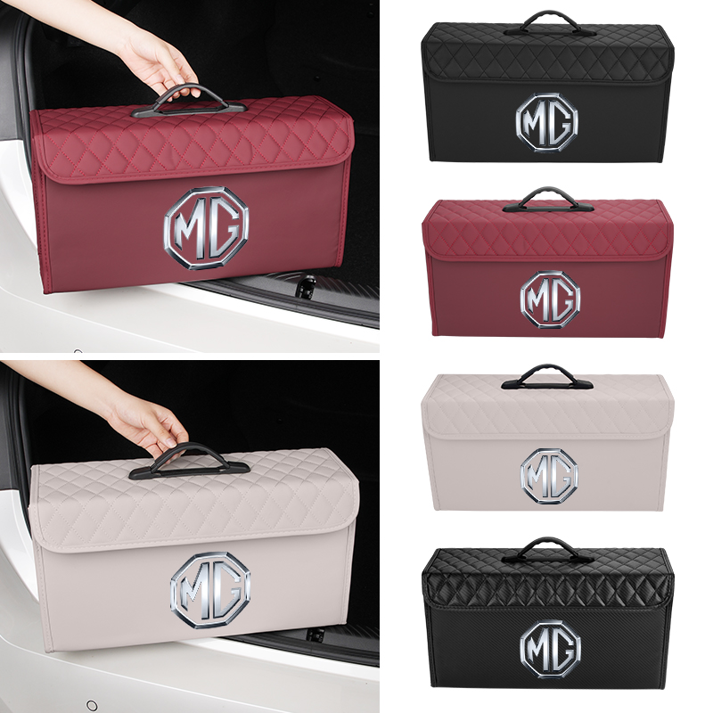Car Seat Organizer - Car Trunk Storage Box Leather Tools