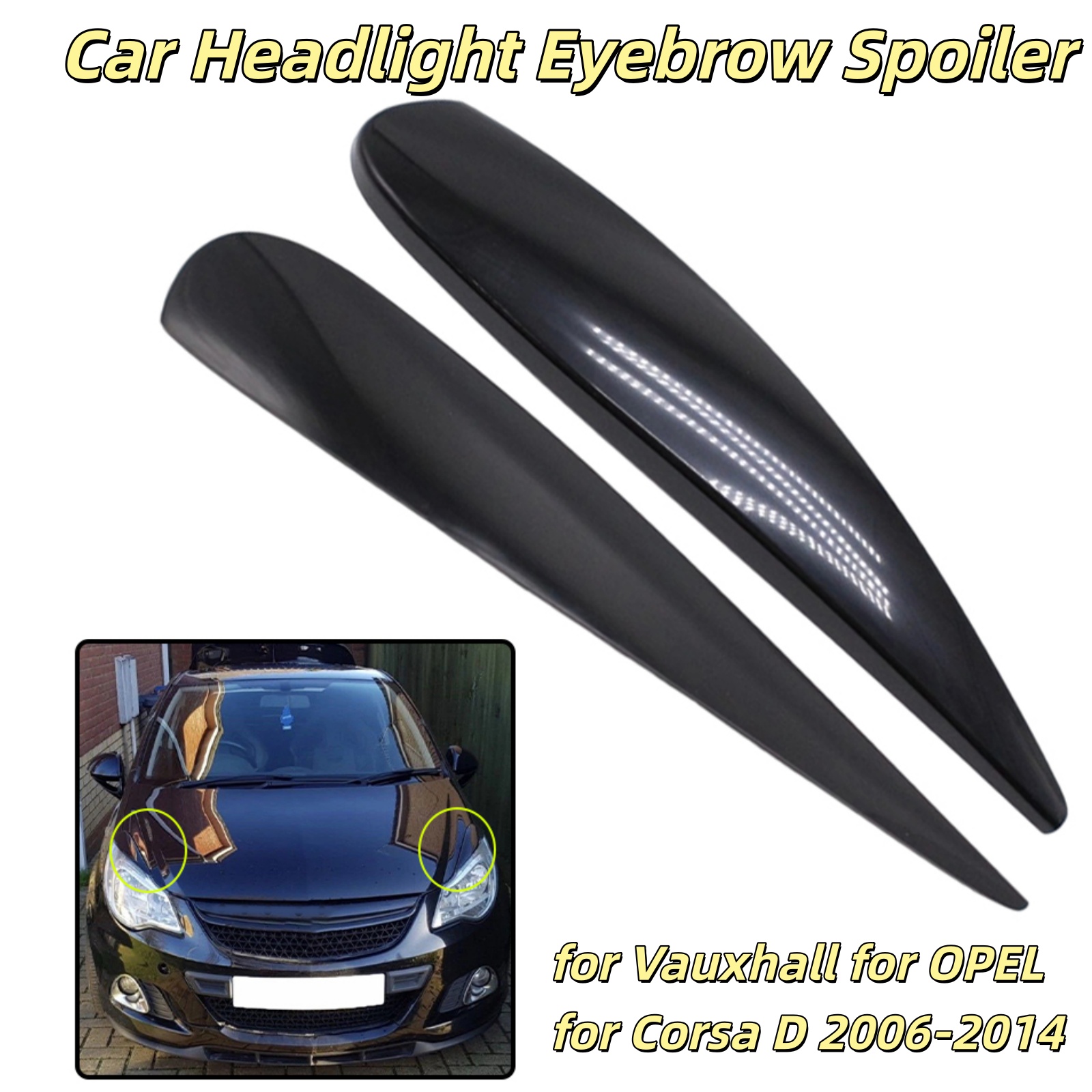 D.A.D Car Accessories - Headlight Eyebrows Eyelid Cover For Vauxhall