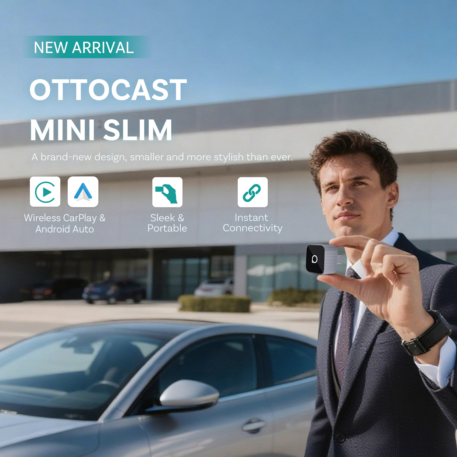 Car Accessories Usa - Ottocast Mini Slim Wireless CarPlay Android