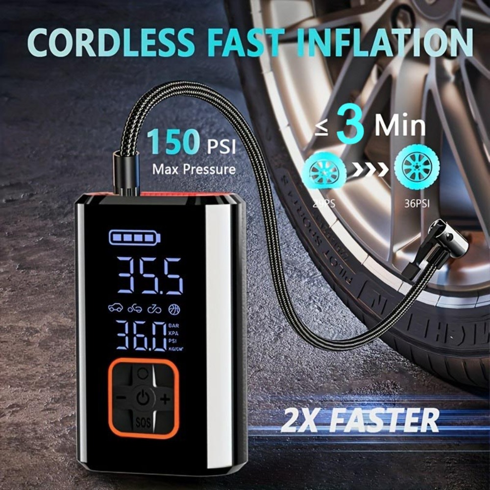 Portable Air Compressor Cordle - Car Portable Tire Inflator 评论和价格