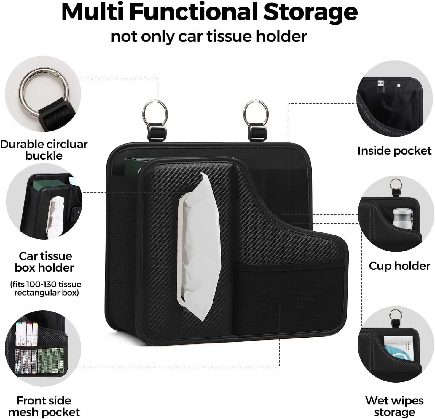 Car Tissue Holder,Back Seat Or - Car Seat Organizer 评论和价格