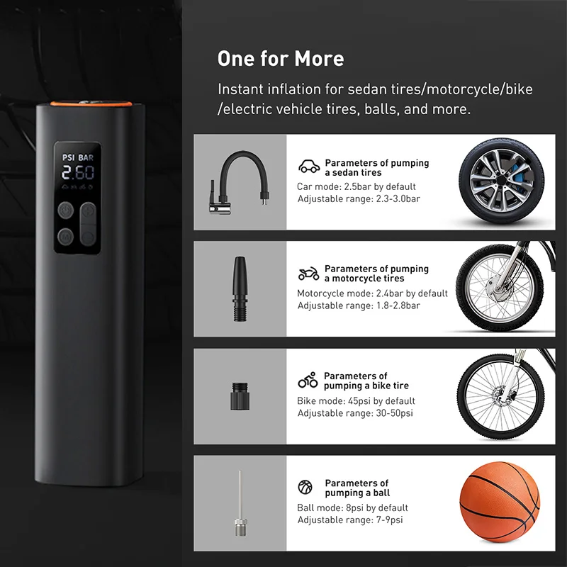 Mini Portable ABS Plastic Wire - Car Portable Tire Inflator 评论和价格