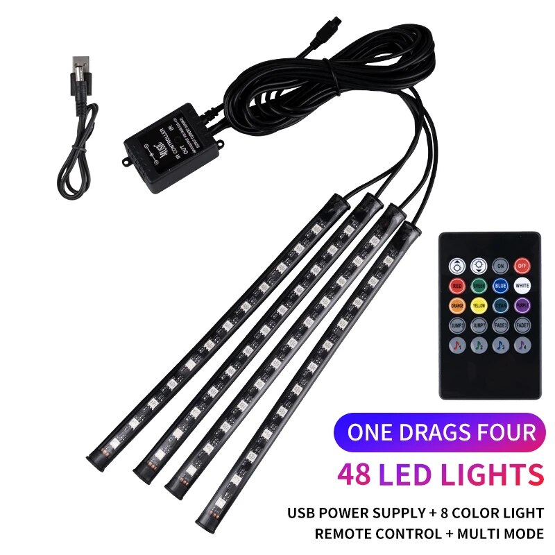 Universal Car RGB Ambient Ligh - Car Accessories Sound System 评论和价格