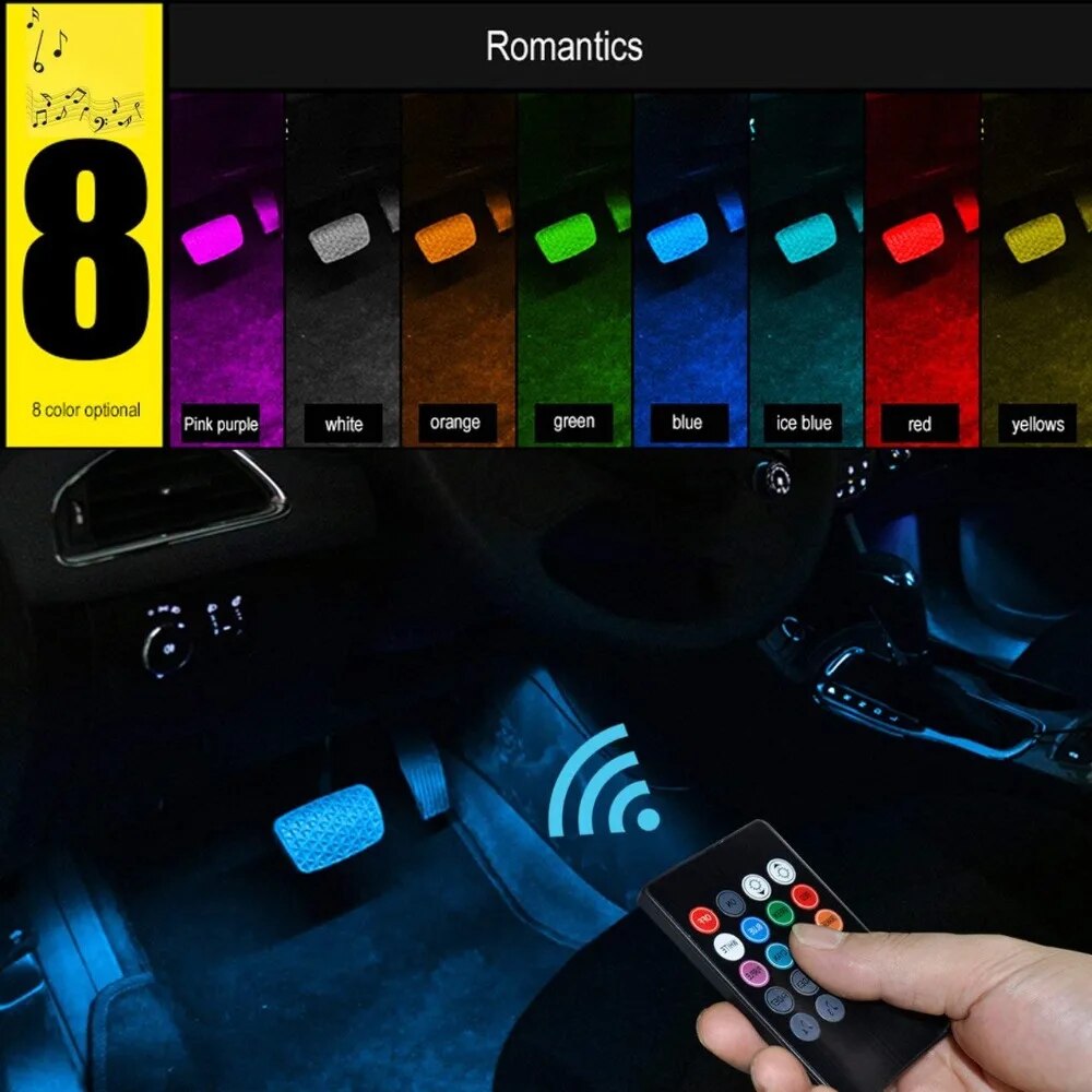 Universal Car RGB Ambient Ligh - Car Accessories Sound System 评论和价格