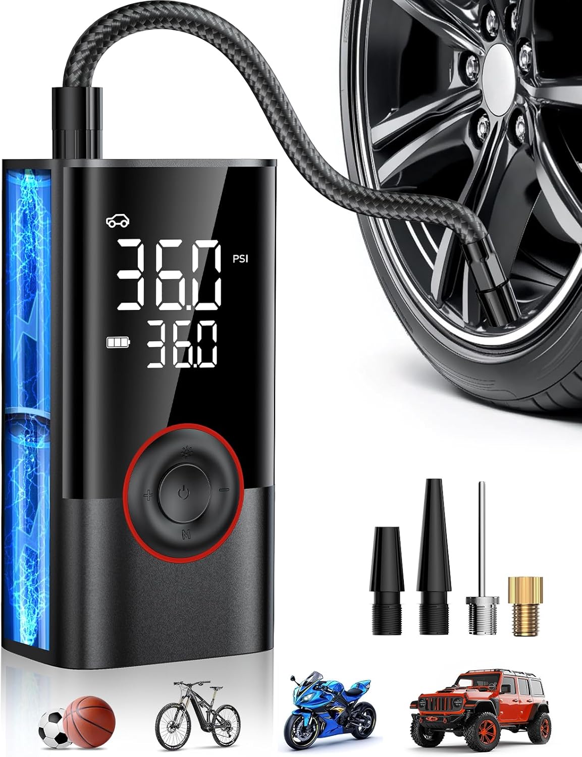Portable Wireless Air Compress - Car Portable Tire Inflator 评论和价格