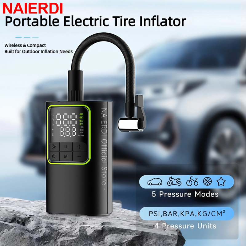 NAIERDI Portable Digital Tire  - Car Portable Tire Inflator 评论和价格